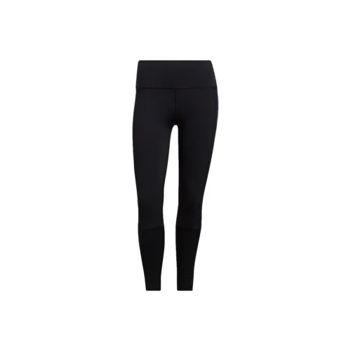Adidas 3 Stripes RIBBED 7 8 TIGHTS Спортивные брюки Женские Черный Белый