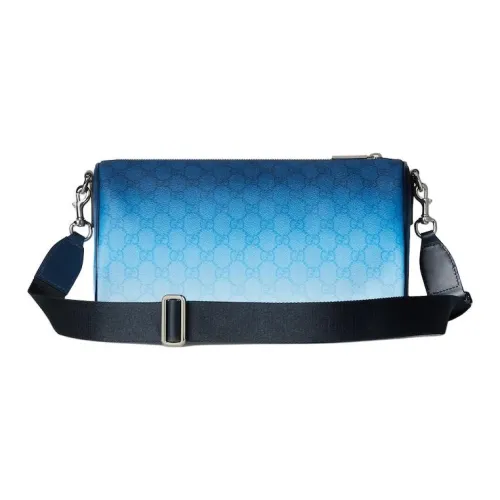 GUCCI Покрытие Ткань Плечевая Сумка Маленькая Женская Синяя