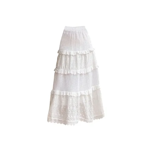 Bird of Aussie Повседневный Длинный Юбка Женская Белая