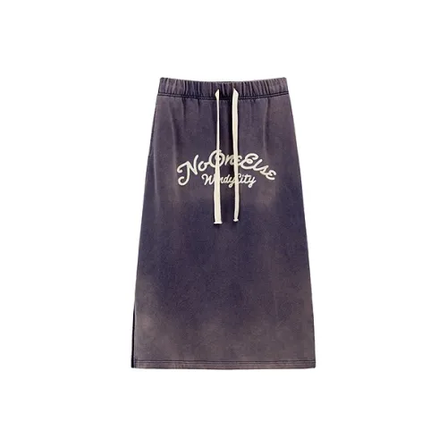 NO ONE ELSE Повседневная длинная юбка женская серо-фиолетовая