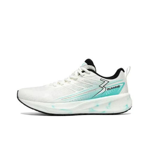 361° Амортизация And Дышащий Низкий Топ Повседневный Тренировки Спринт Беговые кроссовки Мужские Белый Синий