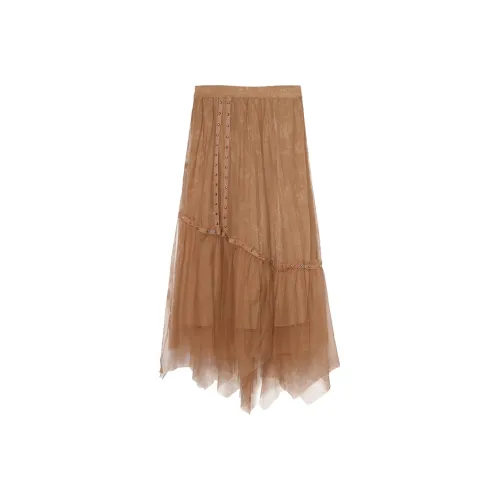 IT'Real SS25 Повседневный Длинный Юбка Женские Коричневый