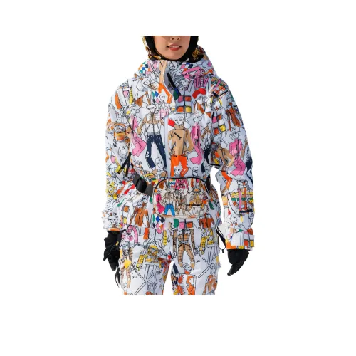 ROSSIGNOL x JCC SKI Костюм Комплект Женский Многоцветный С принтом Лыжная одежда + Лыжные штаны