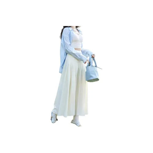 MISHOW Повседневный Длинный Юбка Женская Кремовый Абрикос