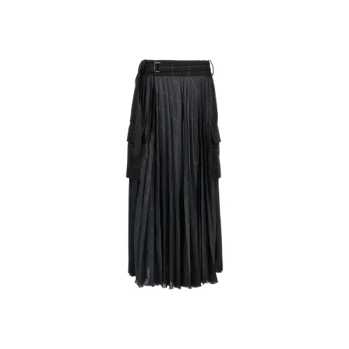 sacai Черная Женская Повседневная Длинная Юбка