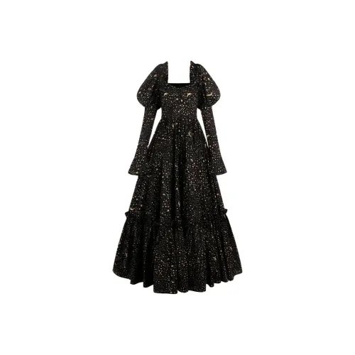 Selkie Коллекция FW24 Evening Платье Женское Черная подошва Безбрежный Starry Sky С принтом