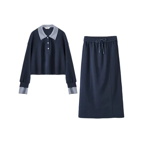 XIANGYING Комплект с юбкой Женские Темно-синий