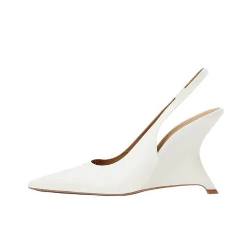 ZARA Клиновидный каблук Высокие каблуки 10,5 см Женские Белые