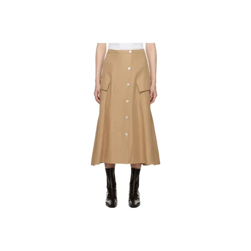 VINCE Повседневный Длинный Юбка Женская Светлый Умбра