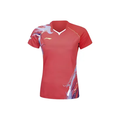 LINING Badminton Competition Series Бадминтон Джерси Женские Красный