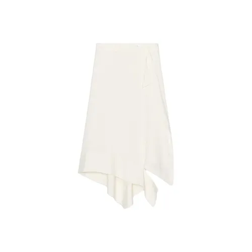 ZARA ZW Series Повседневная длинная юбка женский натуральный белый