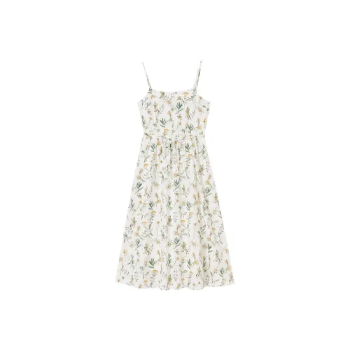 XIANGYING Юбка-платье Женское Зеленый Цветочный