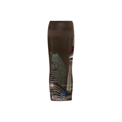 Jean Paul Gaultier Повседневный Длинный Юбка Женские Умбра