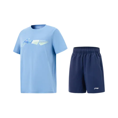 LINING YOUNG Повседневная спортивная одежда Comprehensive Physical Fitness SS25 Небесно-голубой Темно-бирюзовый Синий Подростки