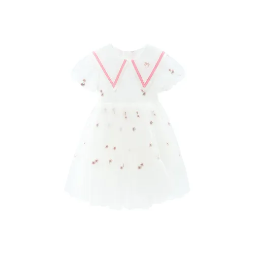 Disney Детское платье Белое Дошкольное