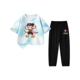 [Tie-Dye Short-Sleeved + Mosquit-Resistant Pants] Синий + Черный