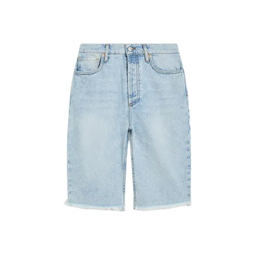 SCANLAN THEODORE HIGH RISE Джинсовые шорты Короткие Женские Светлый Индиго