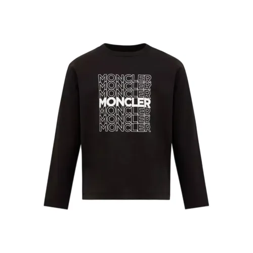 Moncler T-рубашка с логотипом длинный рукав черная детская