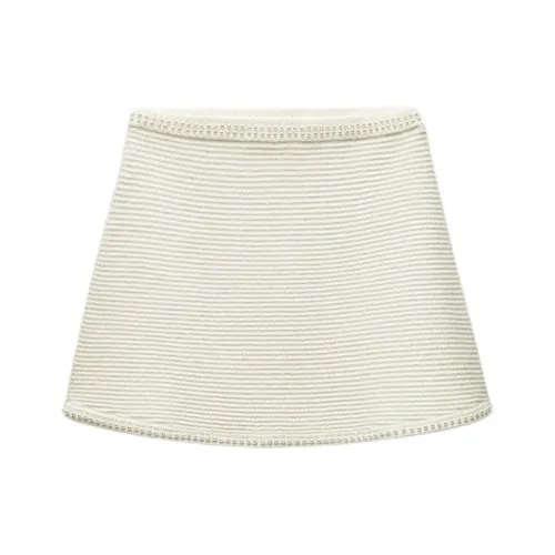 ZARA Экрю Женские Повседневные Короткие Юбки