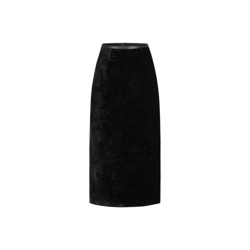 JZ. ANNAKRO Повседневный Длинный Юбка Женская Без рисунка Черный