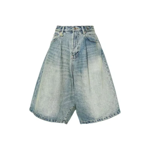 R13 FW24 Джинсовые шорты Женские Индиго