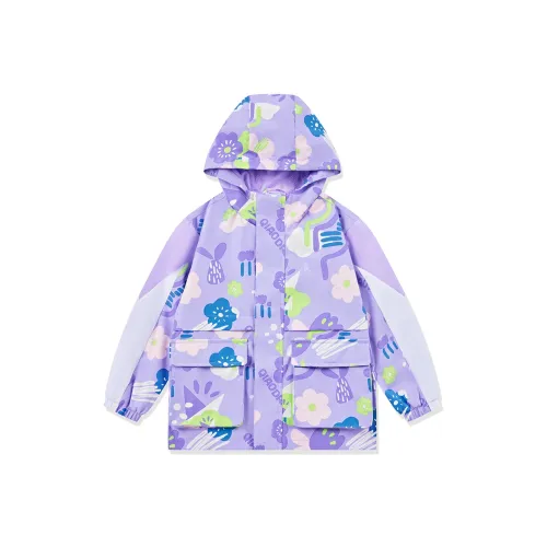 QIAODAN Детский топ цвет снег фиолетовый с принтом для малышей