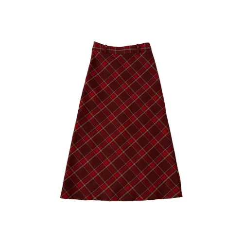 SLEEP AT 11 Повседневная длинная юбка женская красная в клетку