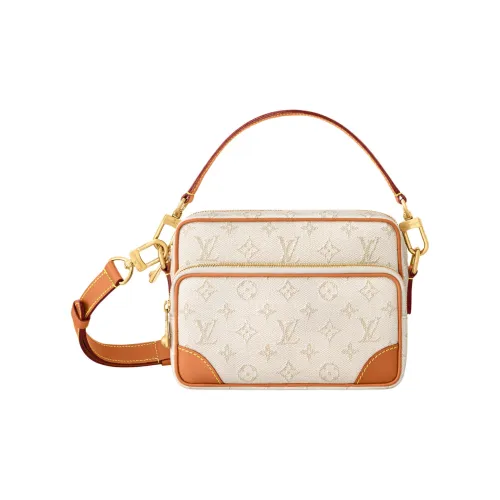 LOUIS VUITTON Nil Монограмма Heritage Покрытая холстовая сумка через плечо сумка мужская бежевый и коричневый