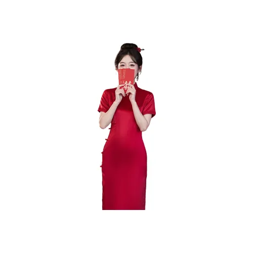 ENEESSI Красный Женские Ципао