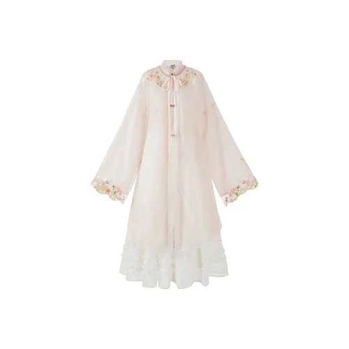 Cloud Hidden Moon Embroidery Ханьфу Женские Розовый