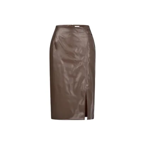 RARE Повседневный Длинный Юбка Женские Коричневый