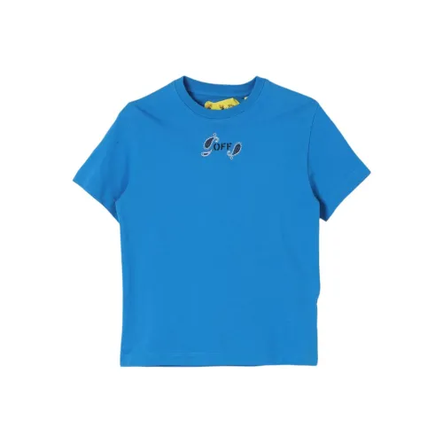 OFF Белая T-рубашка обычный крой детская синяя