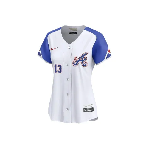 Nike x MLB Рональд Акуна Jr. Atlanta Braves Городской Connect Футбол Джерси Женские Белые