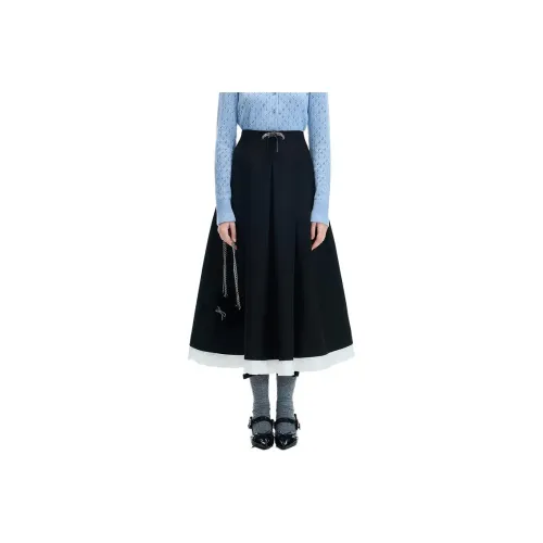 JORYAweekend Повседневный Длинный Юбка Женская Обсидиан Черный