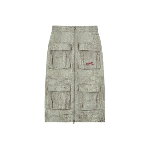 GOOD BAI GOODEES series Повседневный Длинный Юбка Женские Серый