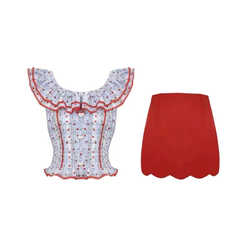 PZGE Комплект с юбкой Женская одежда Наборы Топ+Юбка