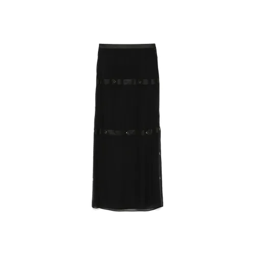 Цвет айсберга FW24 Повседневный Длинный Юбка Женские Черный