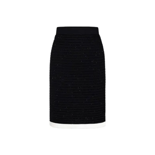 KARL LAGERFELD SS25 Повседневный Длинный Юбка Женские Черный