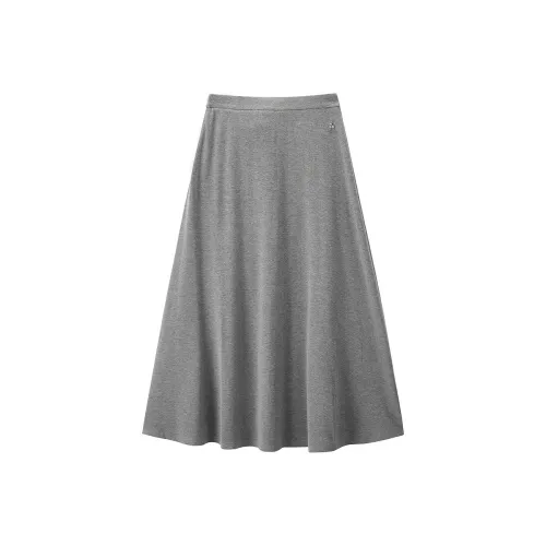 LEDIN Повседневный Длинный Юбка Женская Серебряная Свеча Серый