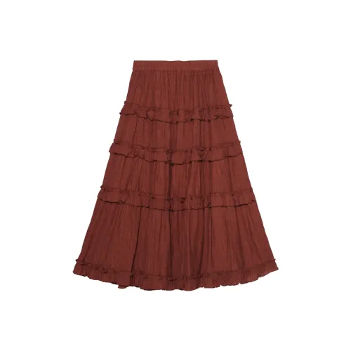 IT'Real Повседневный Длинный Юбка Женские Красный