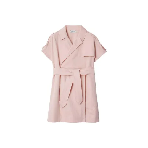 Burberry Детское платье SS24 Светло-розовое для малышей