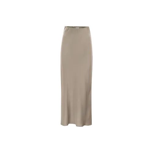 Brunello Cucinelli Хаки Женские Повседневные Длинные Юбки