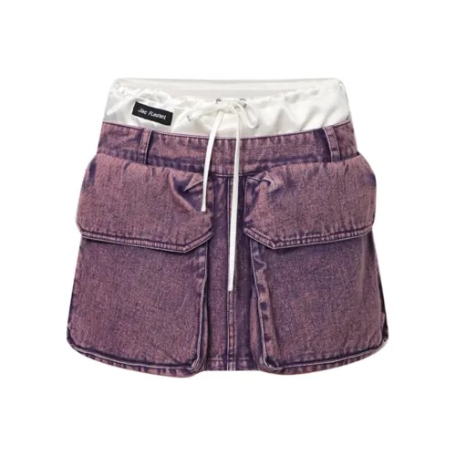 JAC FLEURANT Джинсовые короткие юбки Женские Фиолетовый