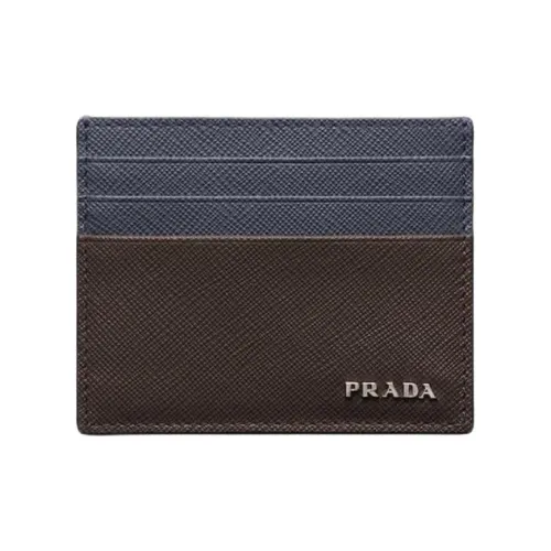 PRADA Saffiano кожаный держатель для карт мужской кофейный