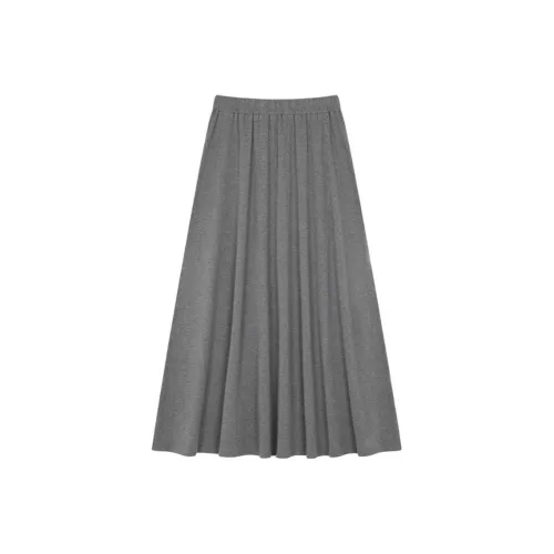 Mo Han Yi Mei Повседневный Длинный Юбка Женские Серый
