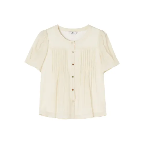 XIANGYING Рубашка Женская Бежевая Желтая