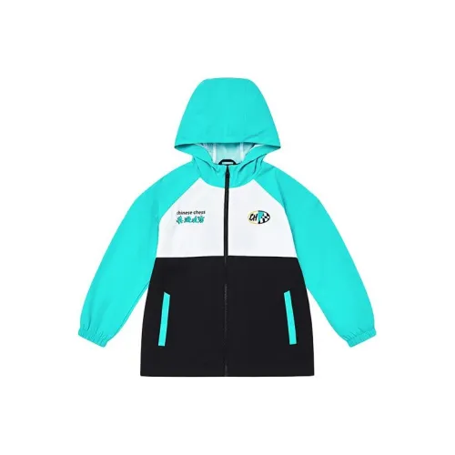 QIAODAN Черный/Ледяной синий Школьный возраст Детские софтшелл-куртки