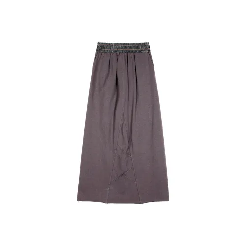 Coolhut Повседневный Длинный Юбка Женская Серого цвета