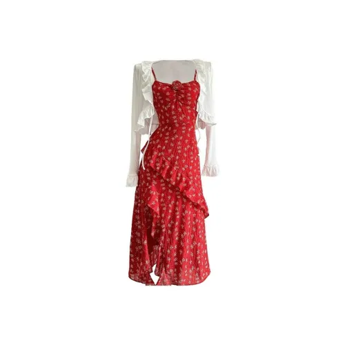 XIAOJUCHUANLI Комплект с юбкой Женские Красный