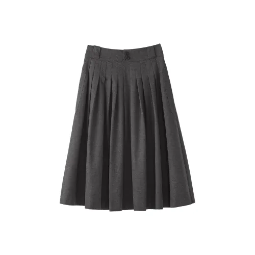 Fstudio Повседневный Длинный Юбка Женская Темно-Серый